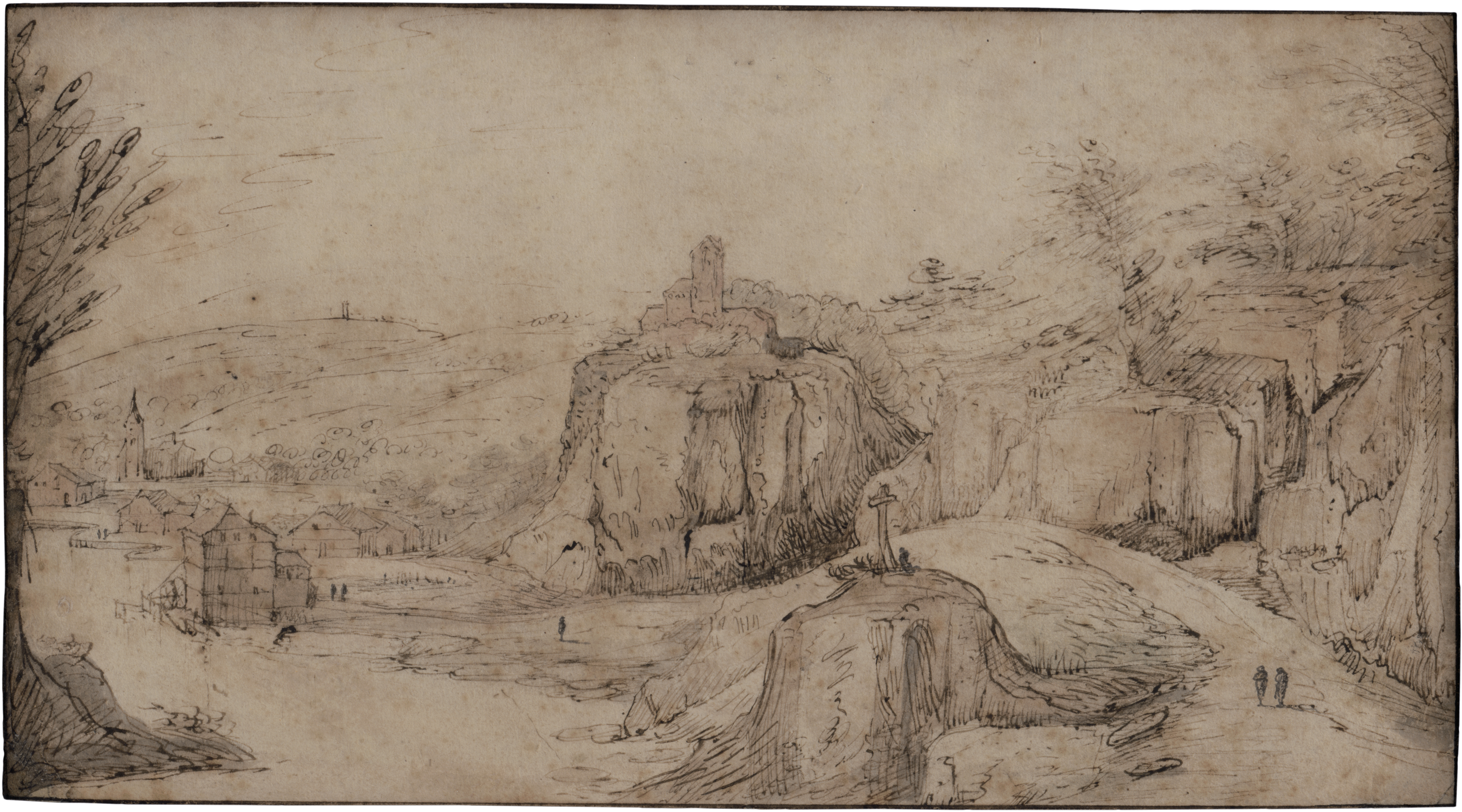 Momper. A Castle on a Rock in a Hilly Landscape