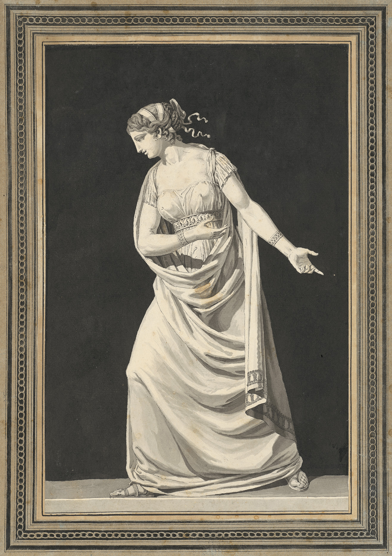 Janinet_drawing_young woman in classical attire