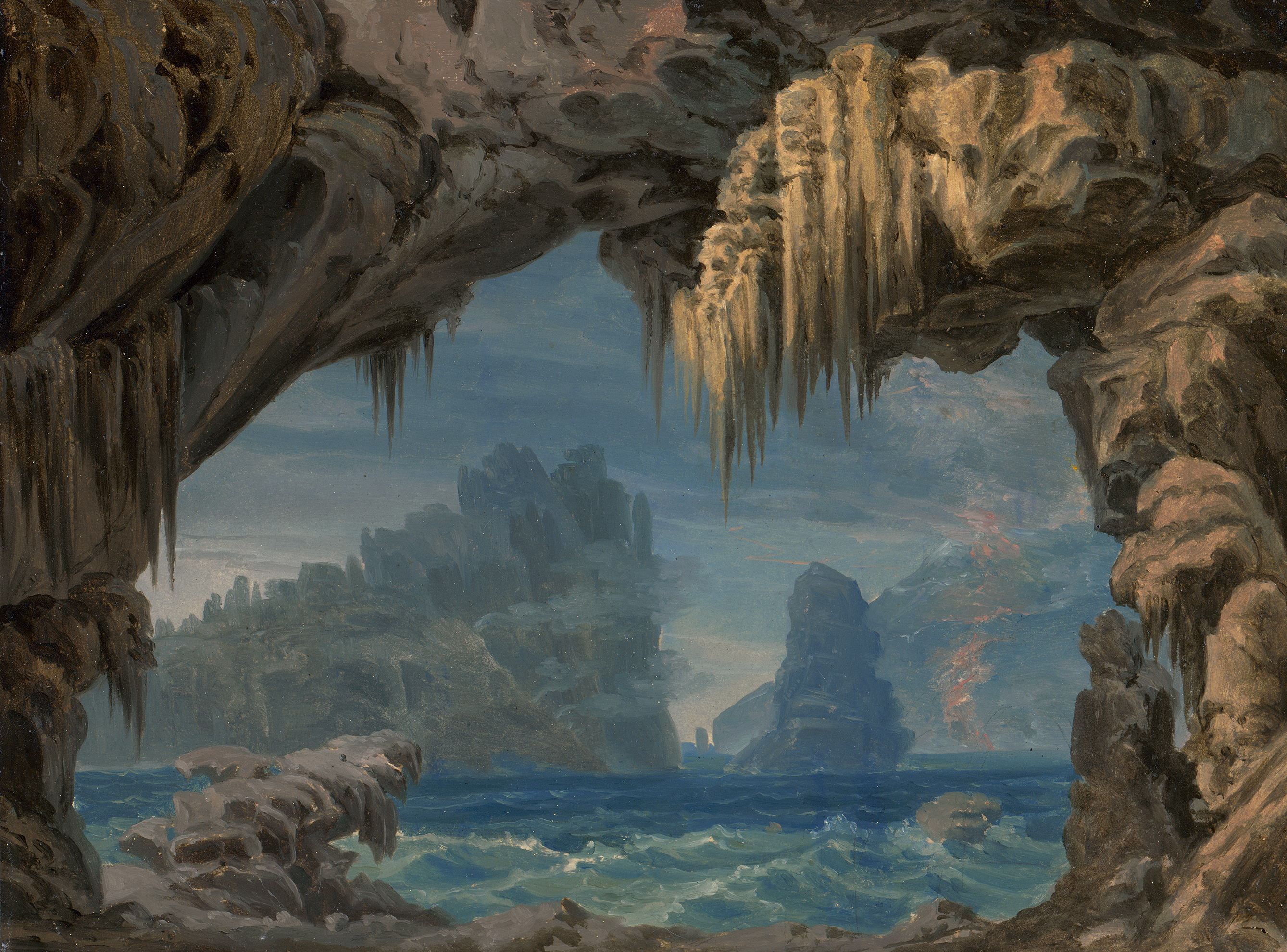 45 Gerst painting View of the Sea from a Picturesque Grotto with an Archipelago of Volcanic Islands