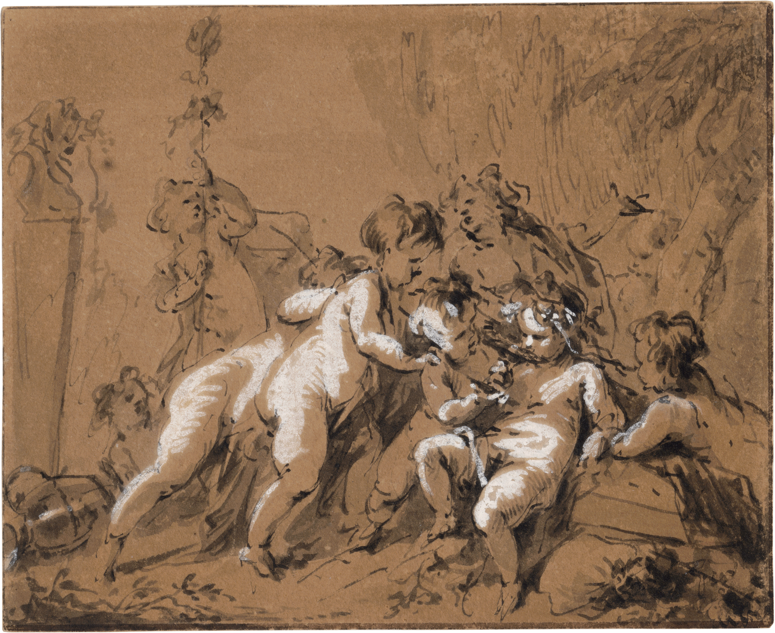 17_de Wit_drawing Putti at Play in a Pleasure Garden