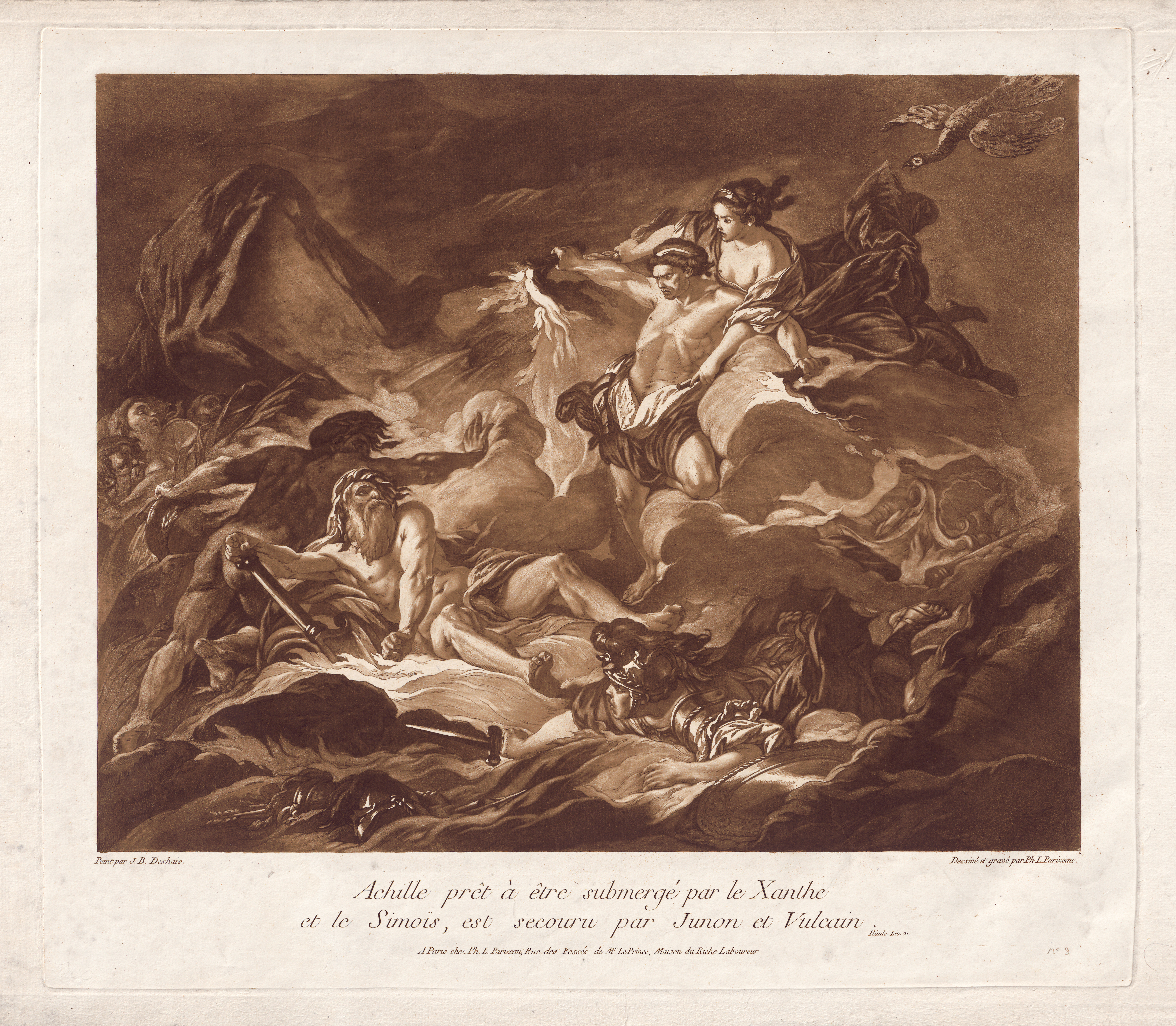 25_Parizeau_etching Juno and Vulcan Save Achilles from Xanthos und Simoeis