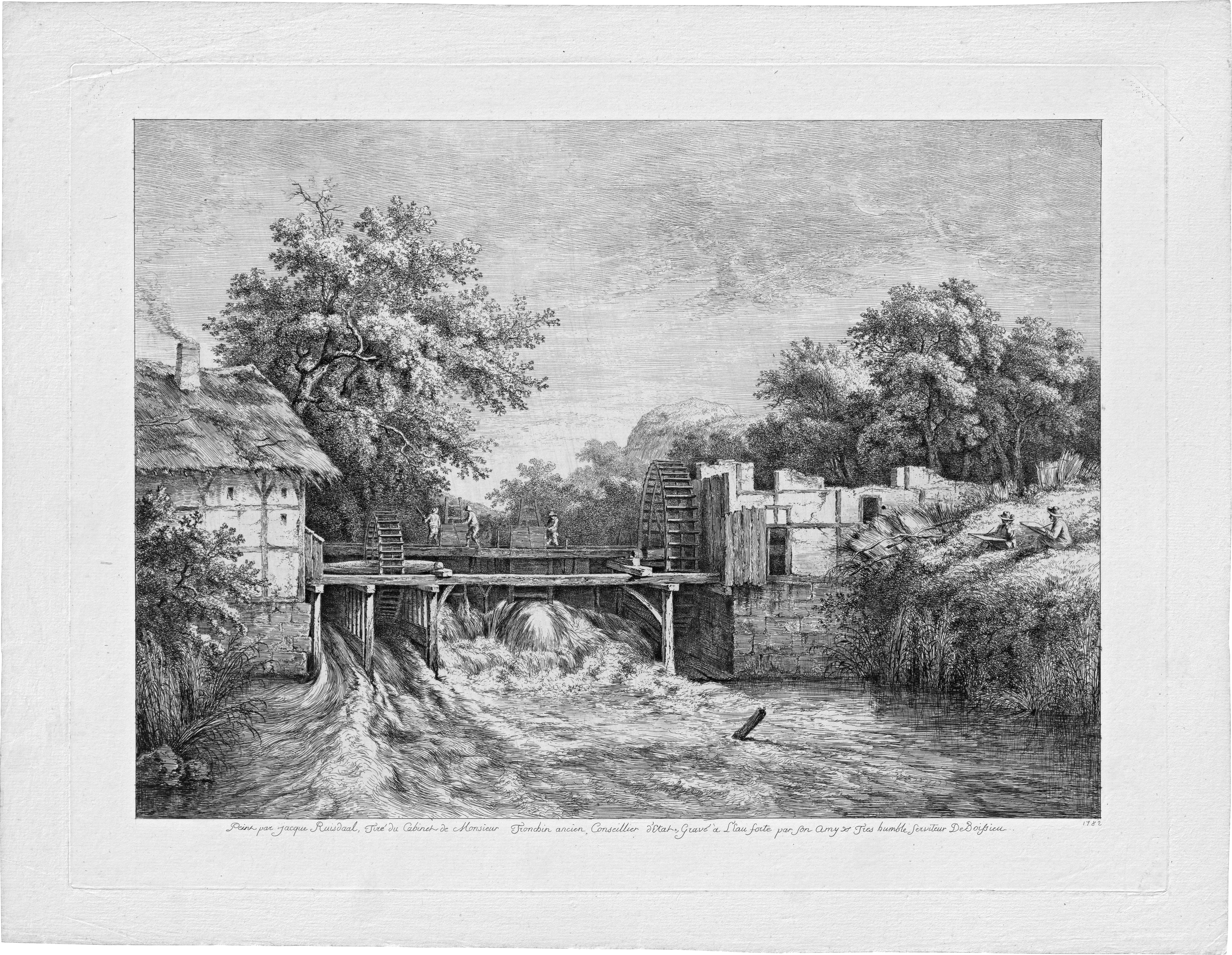 Boissieu_print Le Moulin à Eau (A Mill across a Stream)