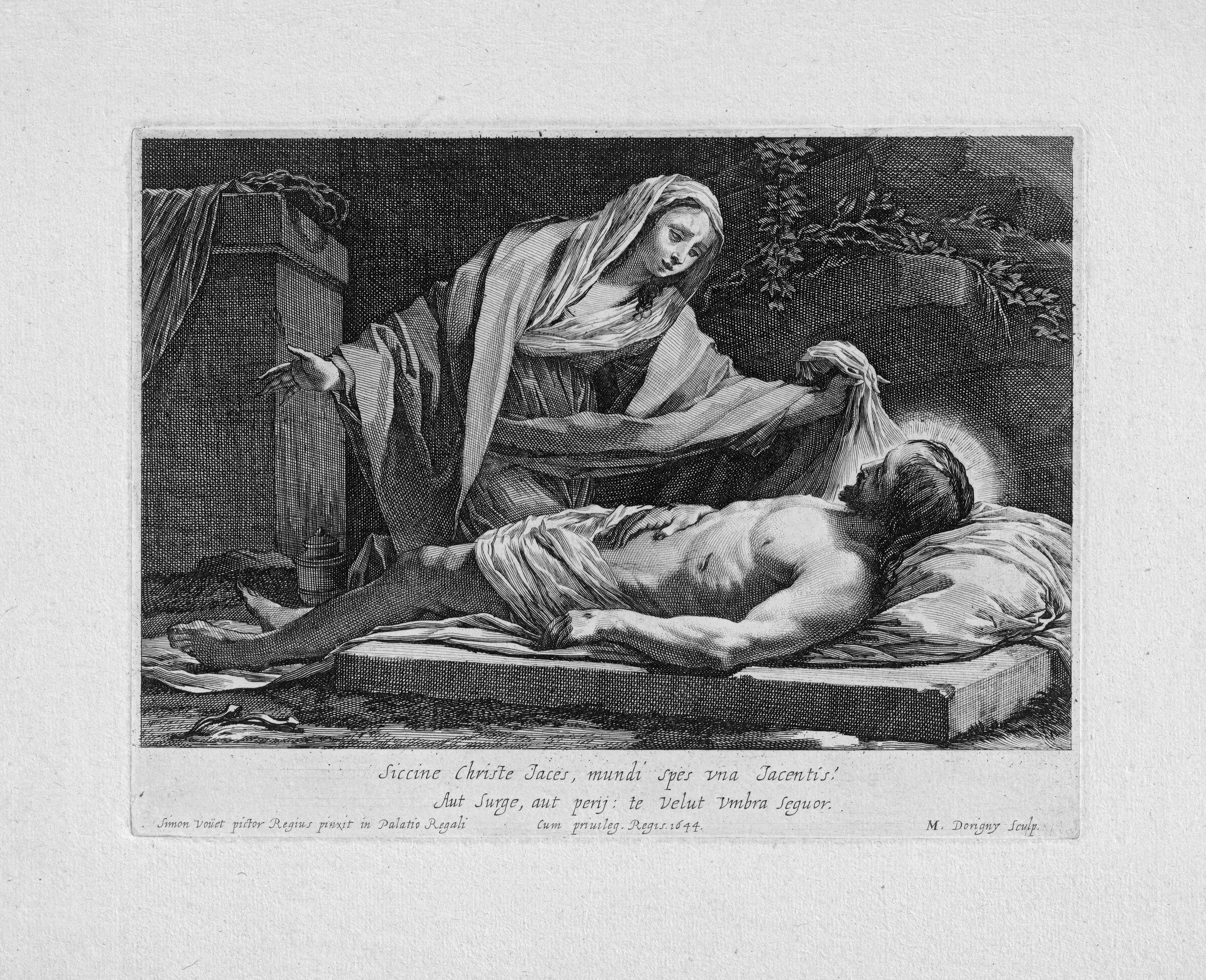 Dorigny_print Mary Magdalene Mourns the Dead Christ