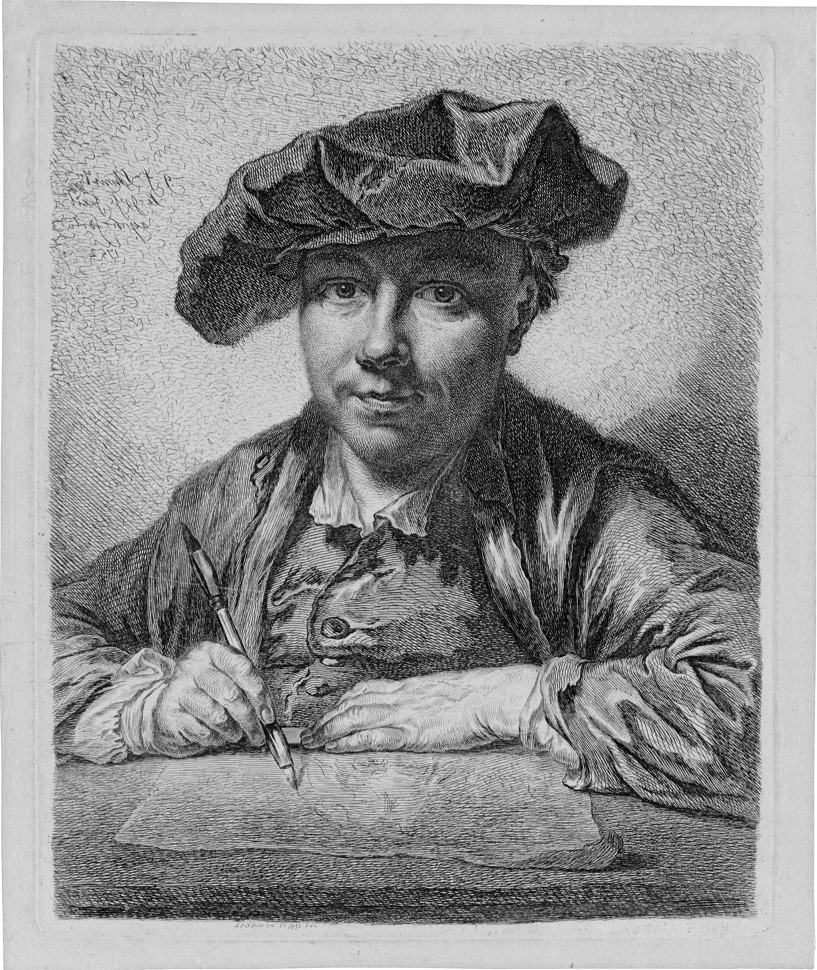 Schmidt_print Self-portrait of Georg Friedrich Schmidt, drawing